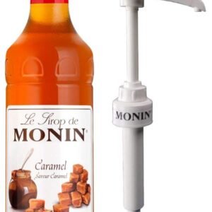 monin caramel syrup 1ltr and pump