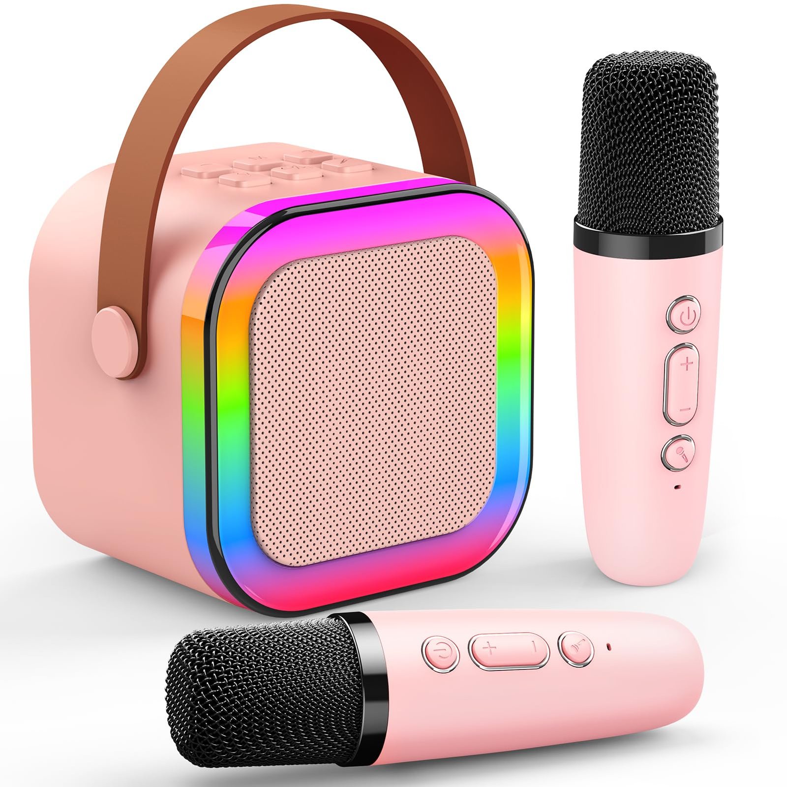 Dislocati Mini Karaoke Machine 2 Microphones, Gifts for Girls Toys Age 3-15