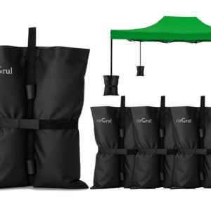 Orgrul 4 Pack Gazebo Weights Bags, Gazebo Weight Sand Bags with Paste buckle,210D Weight Bags Tent for Pop up Canopy Tent Sun Shades, Sun Umbrella, Trampolines Weight Feet Bag
